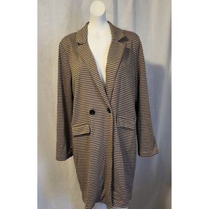 Philosophy Coffee/Tan Long Coat, Houndstooth, Size Large, Long Sleeved, NWT